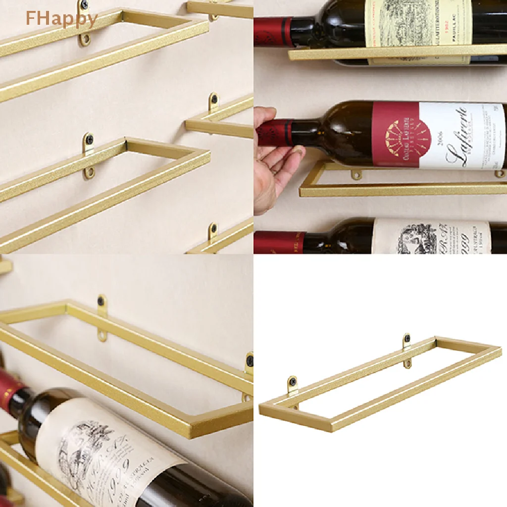 

1PC Wall-Mounted Bar Wine Rack Holder Accessories Wine Cellar Beer Champagne Storage Display Iron Metal Support Shelf Stand