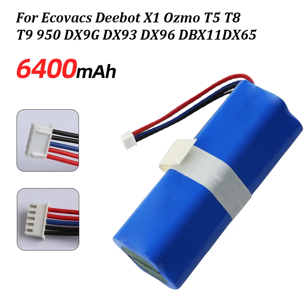 Фото Сменные аккумуляторы для робота-пылесоса 6400 мАч для Ecovacs Deebot X1 Ozmo T5 T8 T9 950 DX9G DX93 DX96 DBX11 DX65 №2