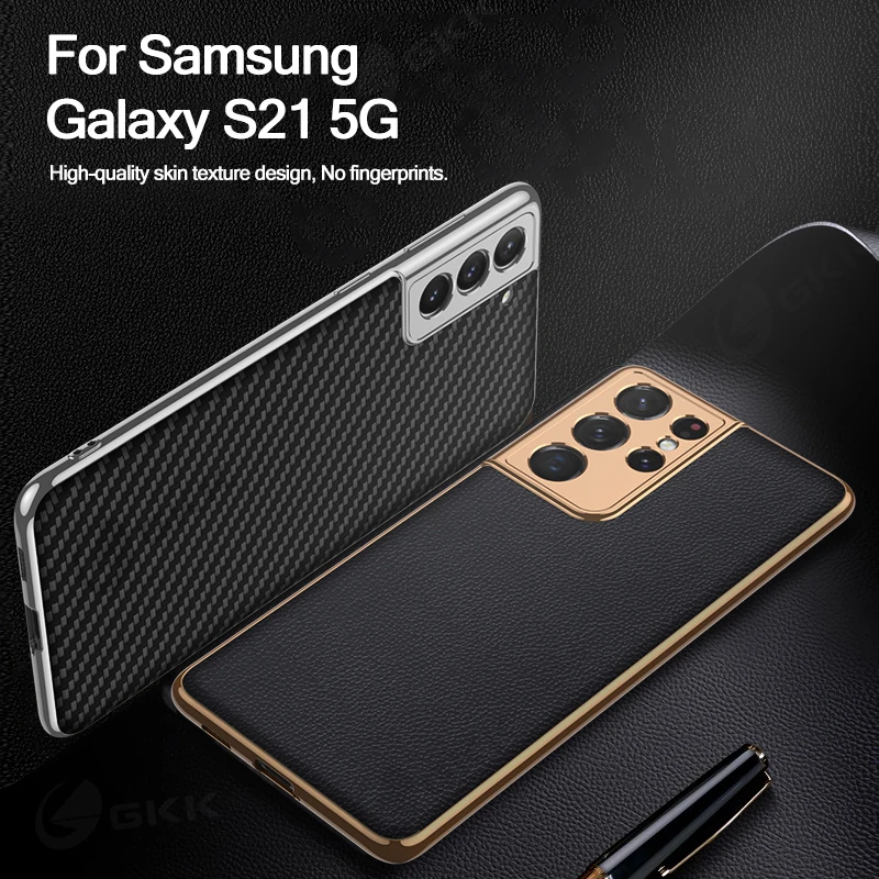 

GKK кожаный чехол с покрытием для Samsung Galaxy S21 Plus, ультрароскошный ударопрочный чехол с твердыми краями для Samsung S21 Plus, Ультратонкий чехол