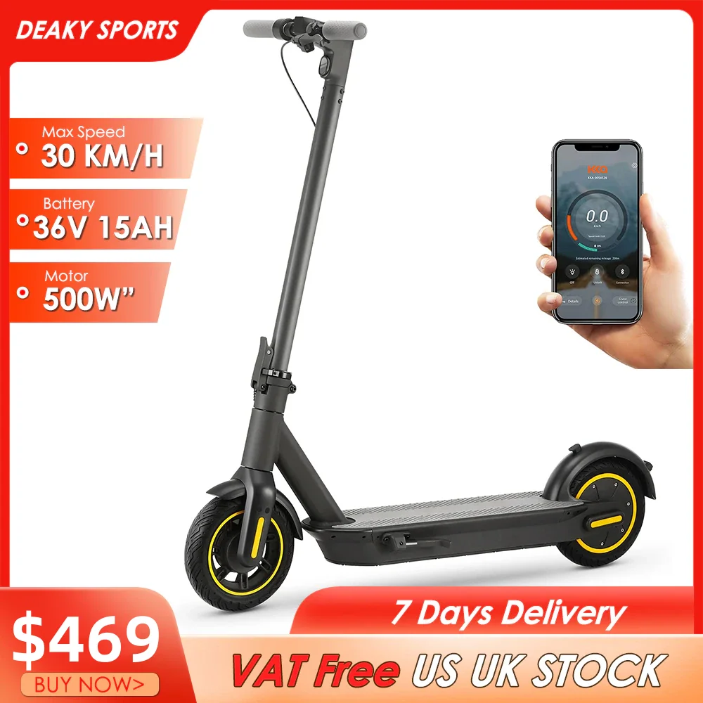 

Electric Scooter for Adults 500W 36V 15Ah Battery 30KM/H 10 inch E Scooters Foldable Electric Skateboard Scooter with App