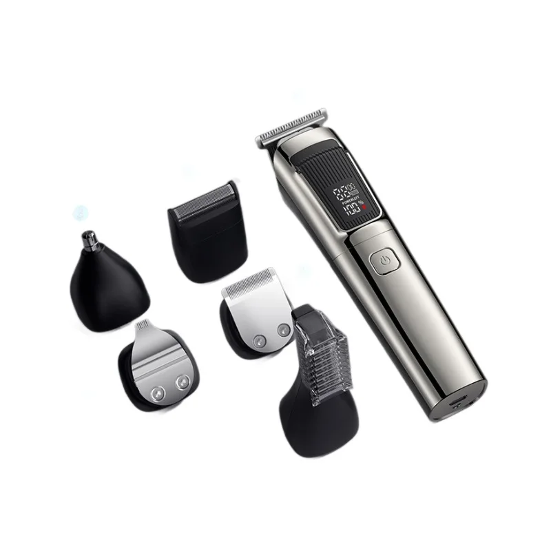 Six in One Digital Display Adjustment Full Body Washing Multifunctional Electric Pusher Hair Styling Shaving Long Battery Life