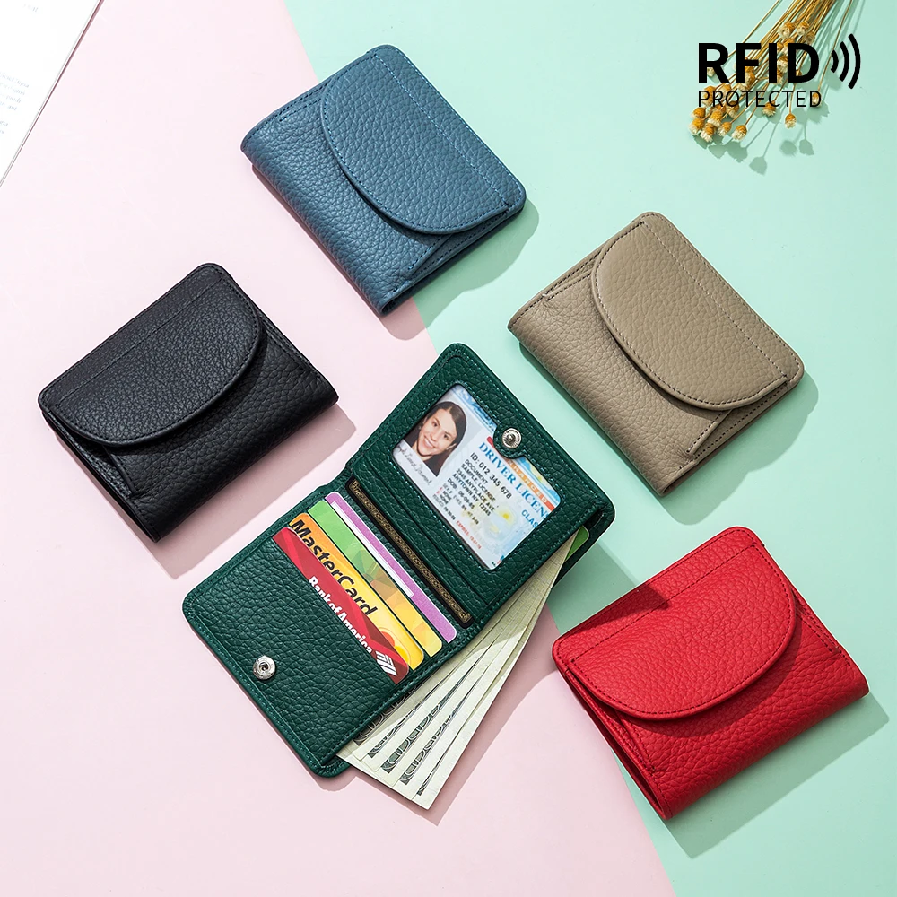 Ms mini wallet 2022 contracted the new rfid folding ultra-thin female Japanese small leather wallet