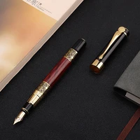high quality 530 fountain pen golden carving mahogany business new ink pen office school supplies stationery office elegant pens