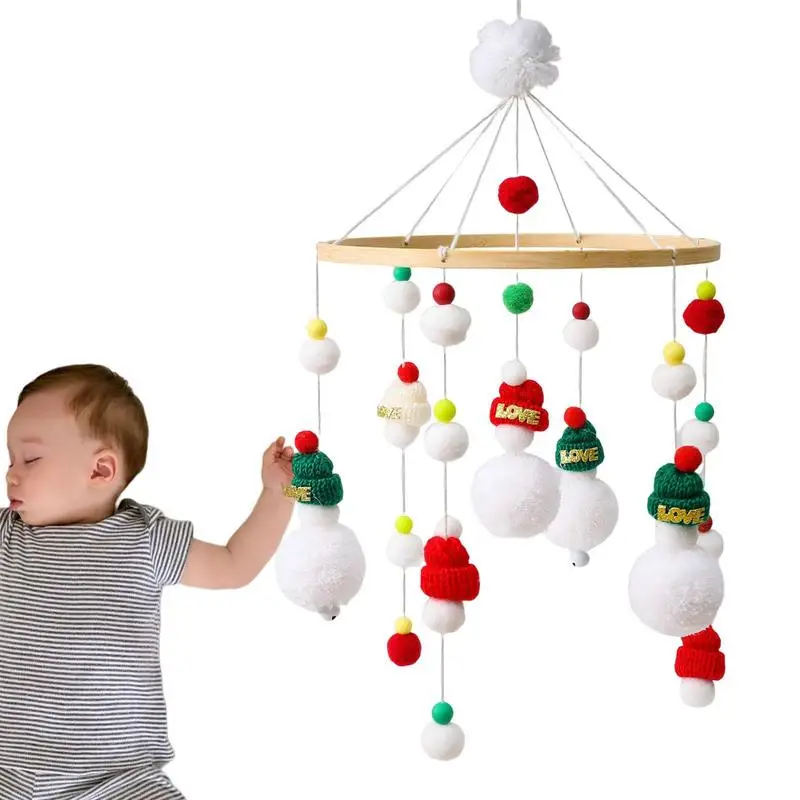 

Рождественские детские игрушки, плюшевые погремушки со снеговиком, искусственные погремушки с колокольчиками, мягкие подвесные погремушки, игрушка для сенсорного обучения
