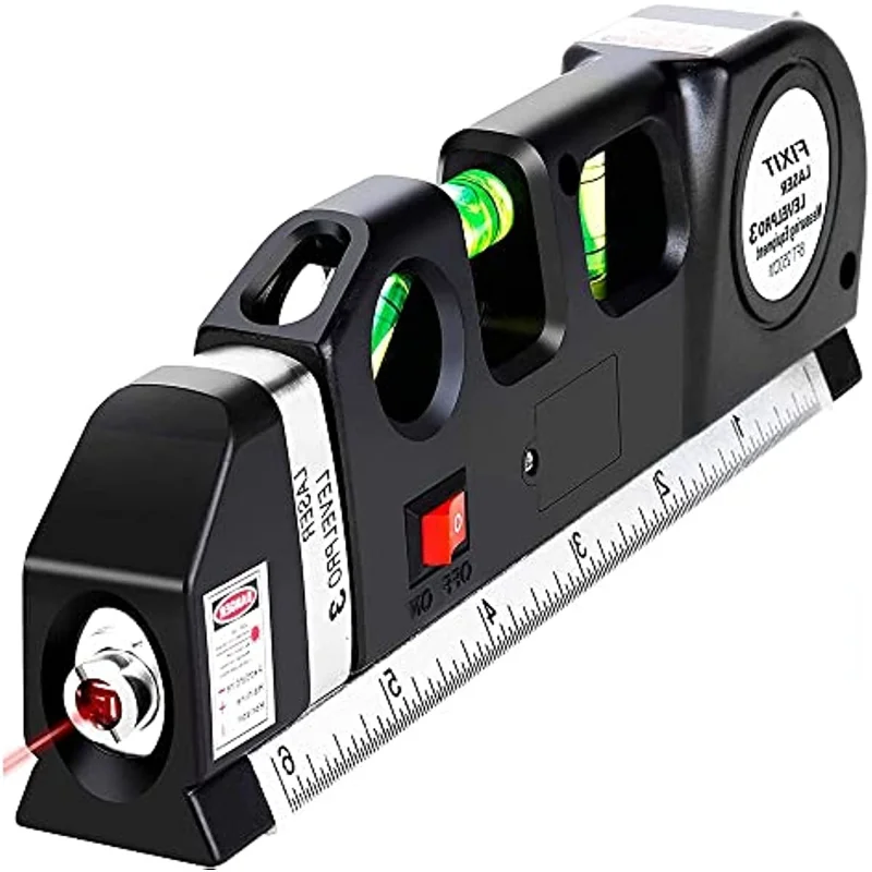 

Multi-tool Laser Level 4 in 1 Multipurpose Cross Line Laser Tape Ruler Adjusted Standard and Metric Rulers for hanging pictures