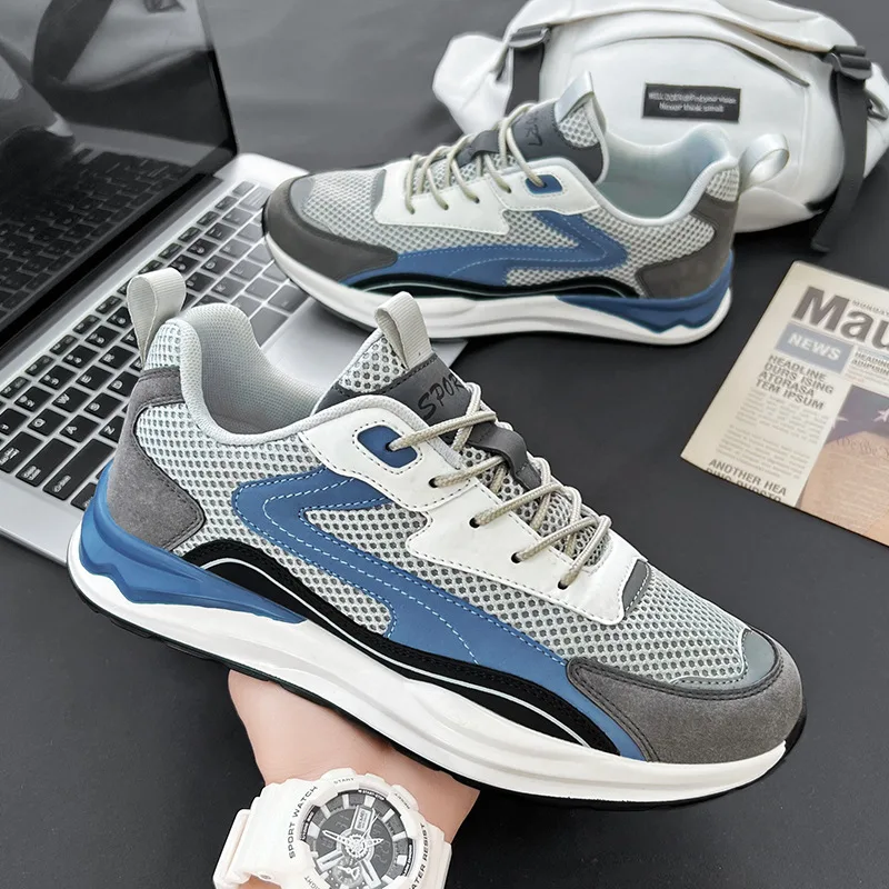 Men Running Shoes Fashion Casual Sneakers Big Size 46 Air Mesh Lace Up Sport Shoes Comfortable Breathable Zapatillas Mujer