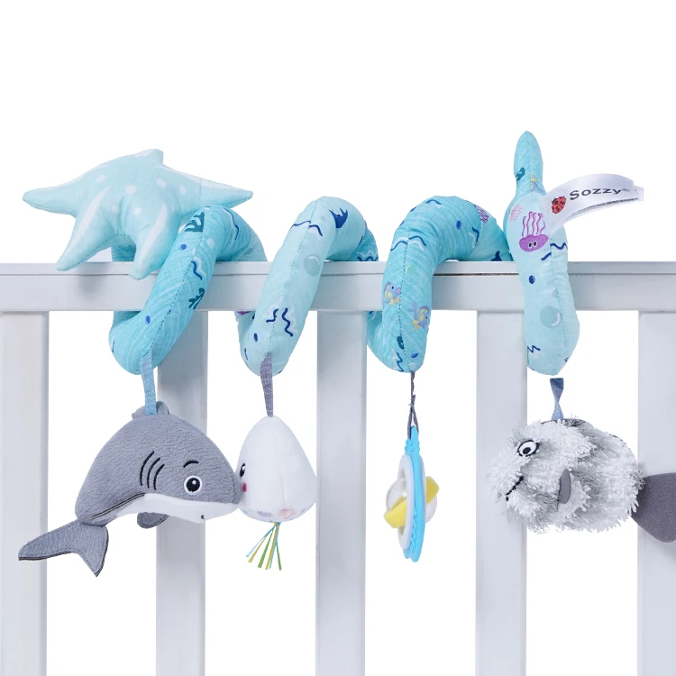 

Sozzy Coral Spiral Toy Bebe Crib Stroller Music Mobile Summer Light Blue Cartoon Sensory Activity Baby Rattle Toys for Newborn