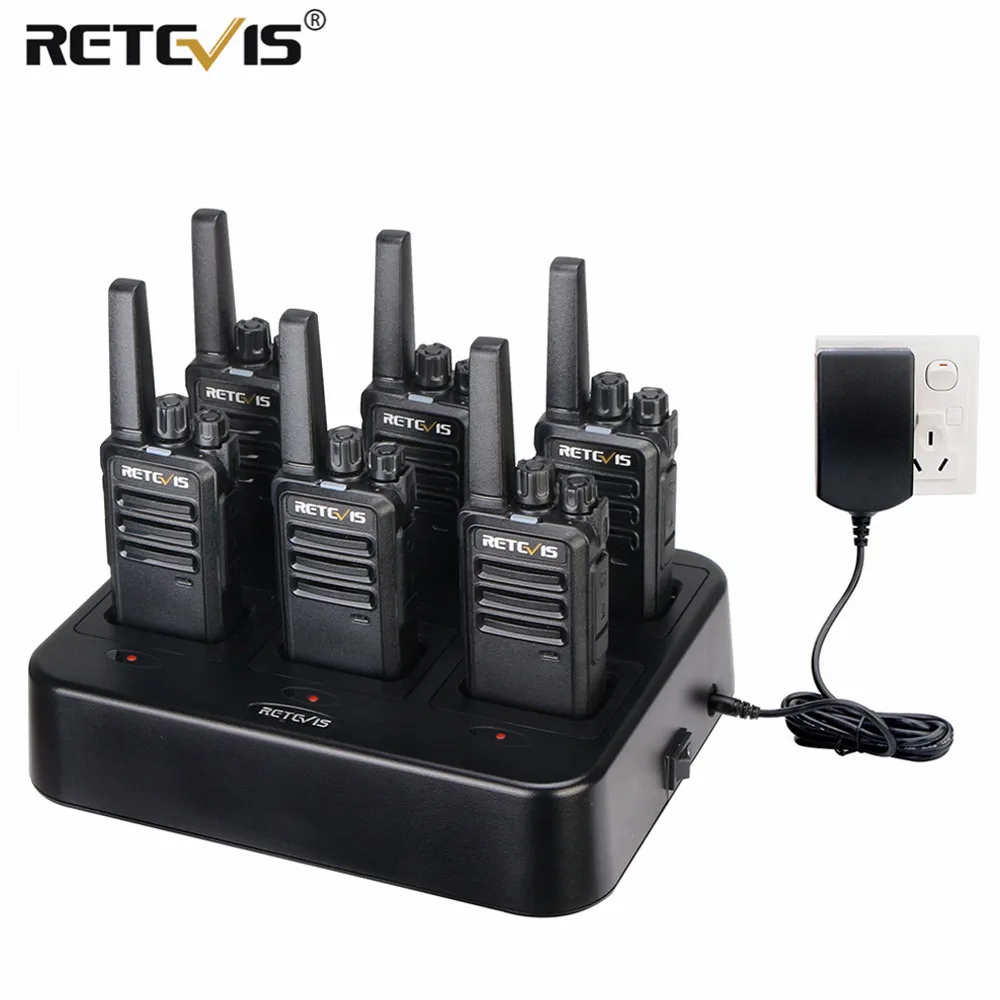 Retevis RT668 Walkie Talkie 6 PCS PMR 446 Two-Way Radio Walkie-Talkies communication equipment Rechargeable for Hotel Restaurant