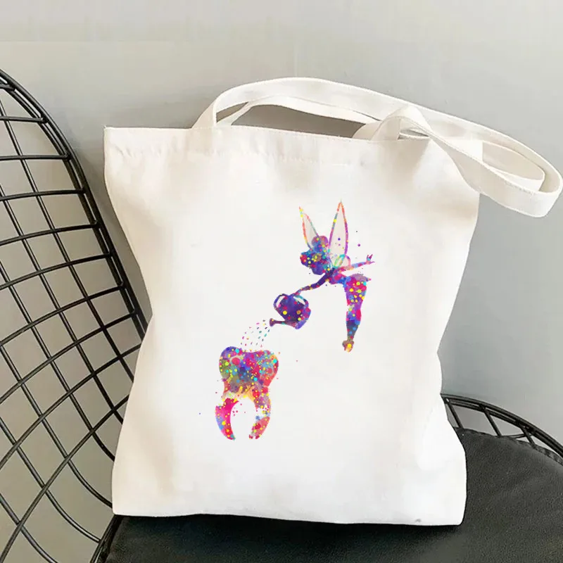 

Tote Shoulder Canvas Bag Shopping Bags Messenger Eco Hand Bags Women's Tooth And Dentist Casual Cute Aesthetic Art Kawaii Bolsas