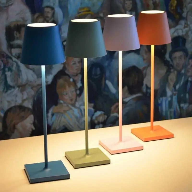 

Usb Rechargeable Cordless Table Lamps DC5V 3.5W Touch Type LED Table Lamp Aluminum Alloy Hotel Restaurant Cordless Bedside Lamp