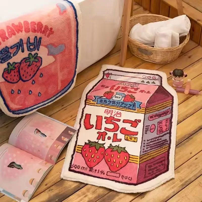 Симпатичные флокированные коврики в форме кролика и напитков напольные кота