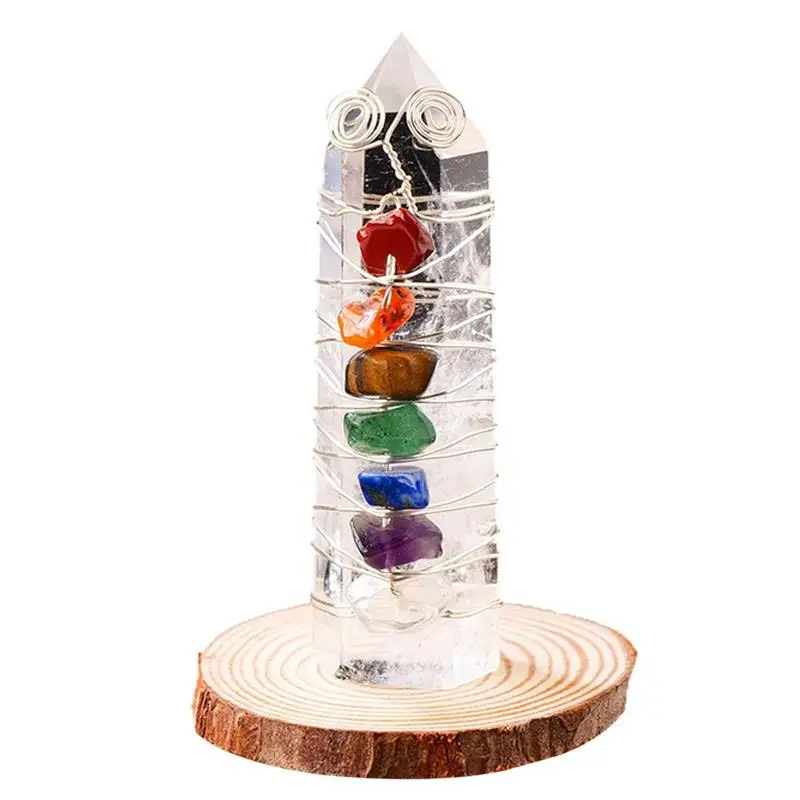 

Natural Crystal Craft Stick Colorful Stone Decoration Column Birthday Or Christmas Gift For Mom Dad Him Her Man And Woman