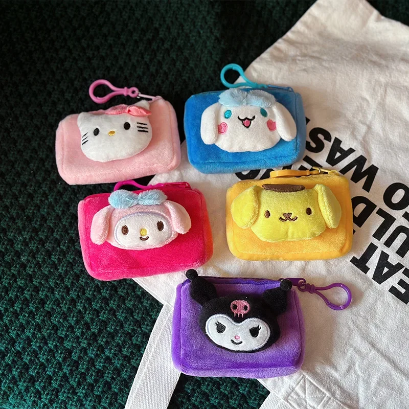 Hello Kitty милый плюшевый квадратный кошелек для монет мультяшный хранения