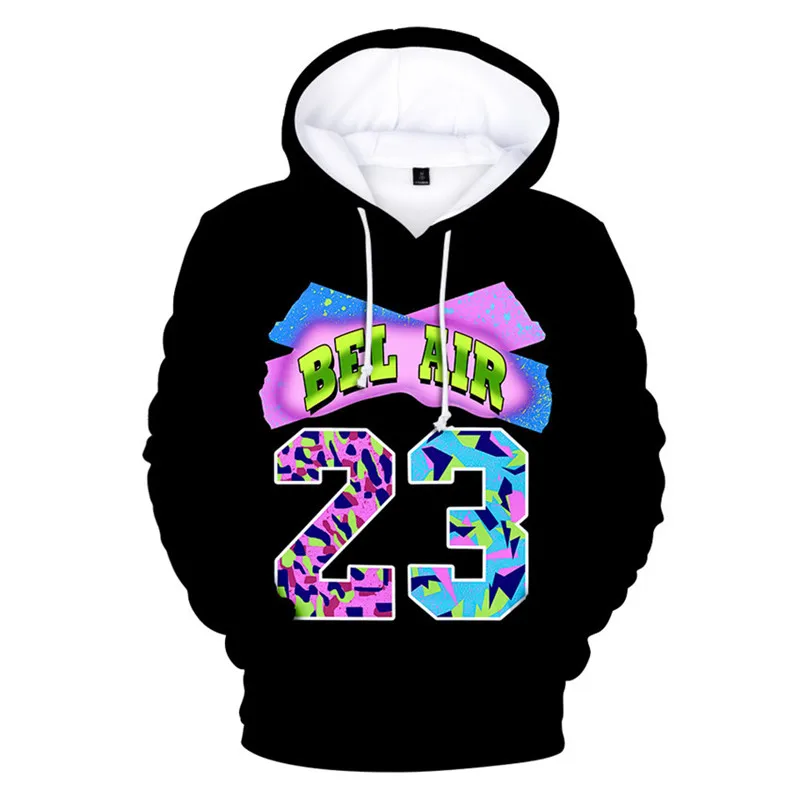 Фото Мужские 3D толстовки Homme Streetwear Толстовка в стиле хип-хоп Bel Air 23 - Fresh Prince, униформа на заказ, трикотажные топы №3
