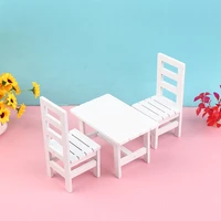 3pcsset doll house 16 miniature kitchen room furniture dining table chair set