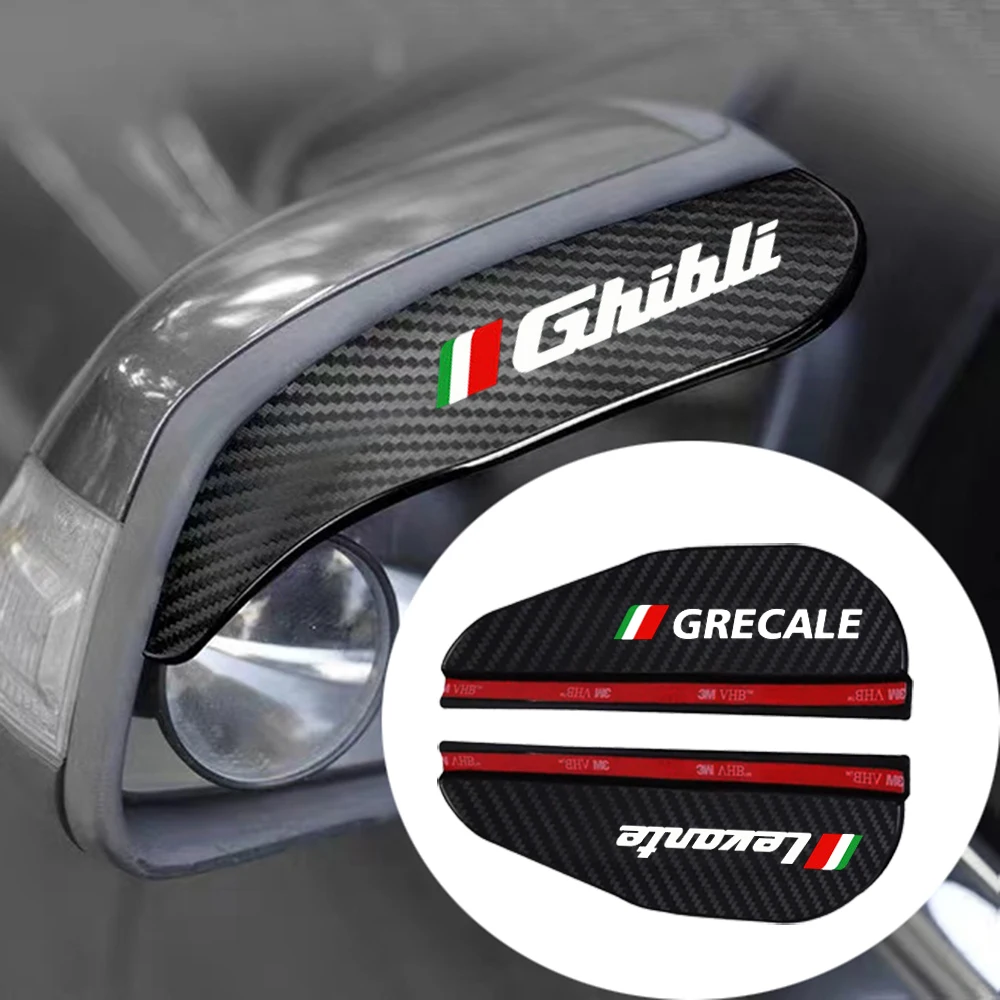 

2x Car Rearview Mirror Rain Eyebrow Protector Rain Sticker for Maserati MC20 Grecale Levante Ghibli Granturismo Car Accessoires