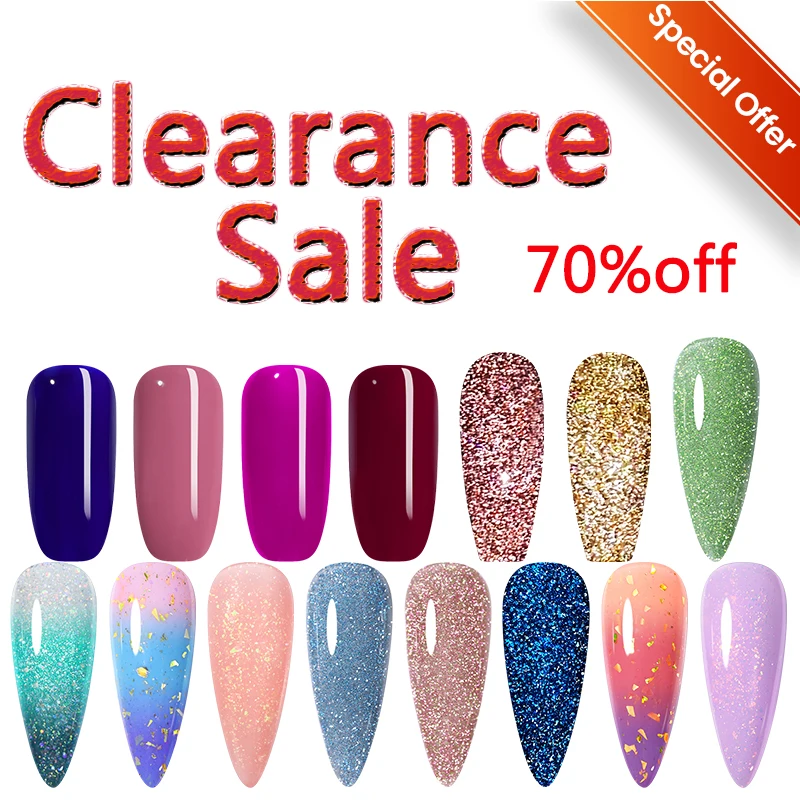 UR SUGAR Гель-лак для ногтей Не набор Soak Off UV LED Sparking Auroras Glitter Thermal Rubber Base Gel Последний