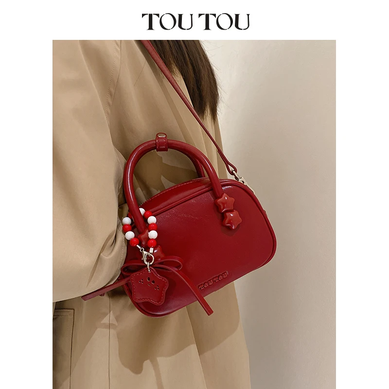 Реплика TOUTOU Бостонская мини-сумка с подвеской из бисера Роскошная дизайнерская