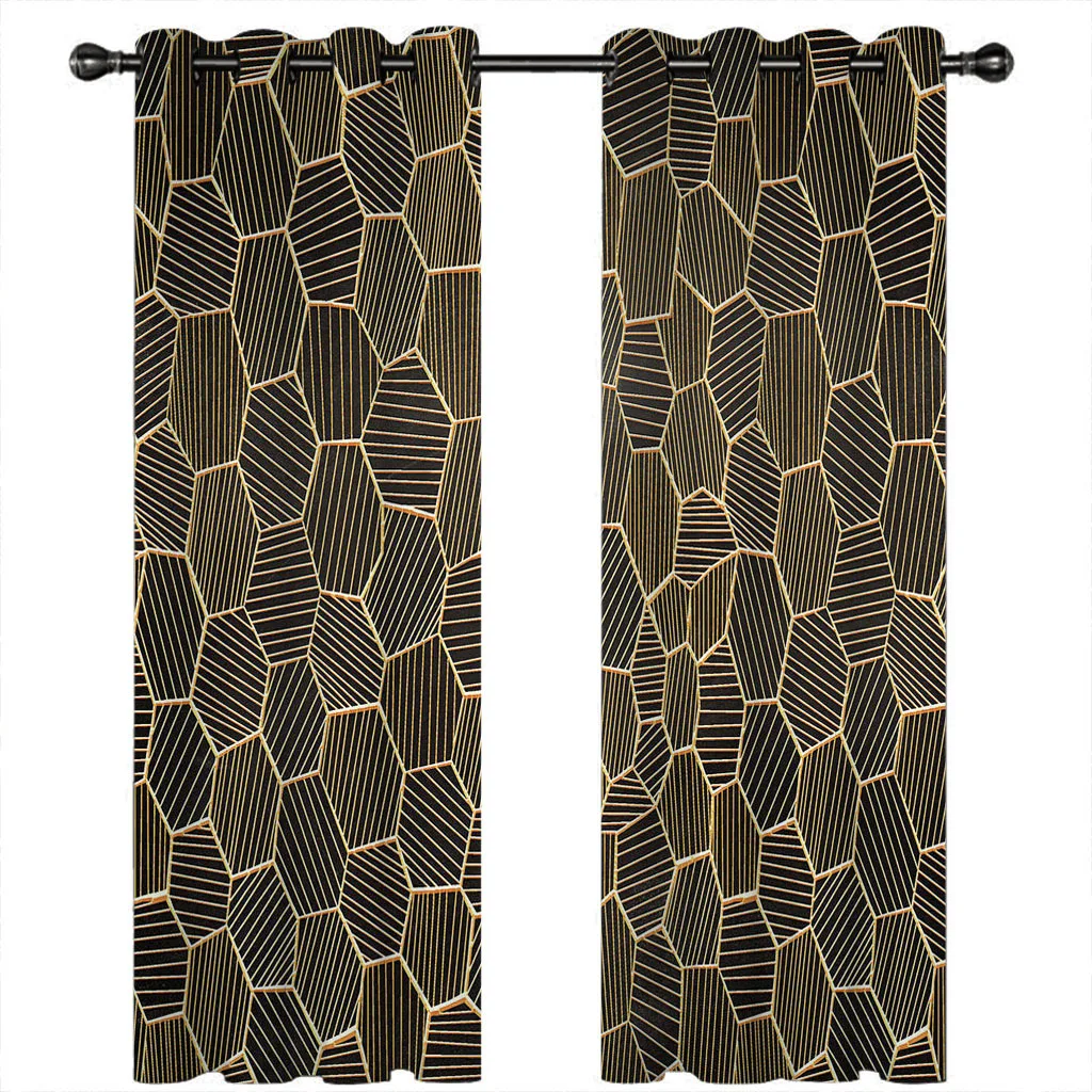 Customized Curtain For Children'S Room Scandinavian Geometric Background 3D Cheap Modern Printing Living Bedroom H