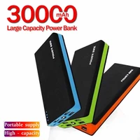 power bank portable 30000mah 4 usb power poverbank fast charging led light external battery charger for xiaomi iphone