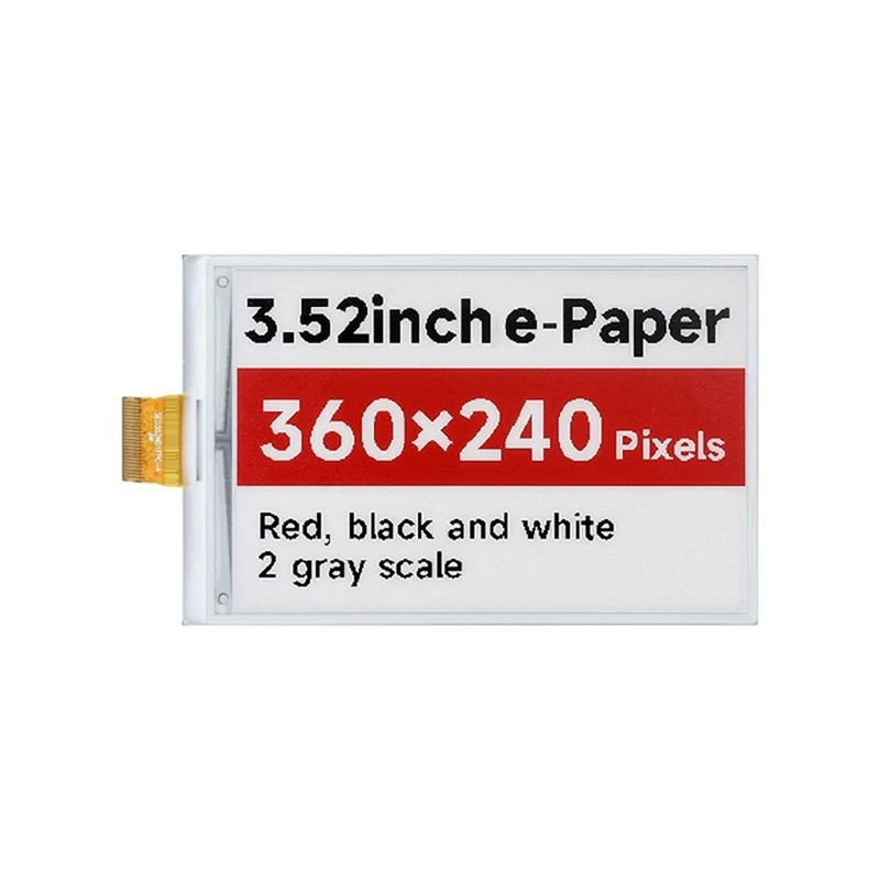 3.52Inch E-Paper Red Black White Display 360 X 240 SPI Interface Paper-Like Effect Without Electricity
