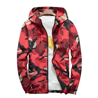 

NEW IN New Men's Bomber Jackets Casual Man Camouflage Military Hooded Coats Male Outwear Windbreaker Jackets Brand Clothing
