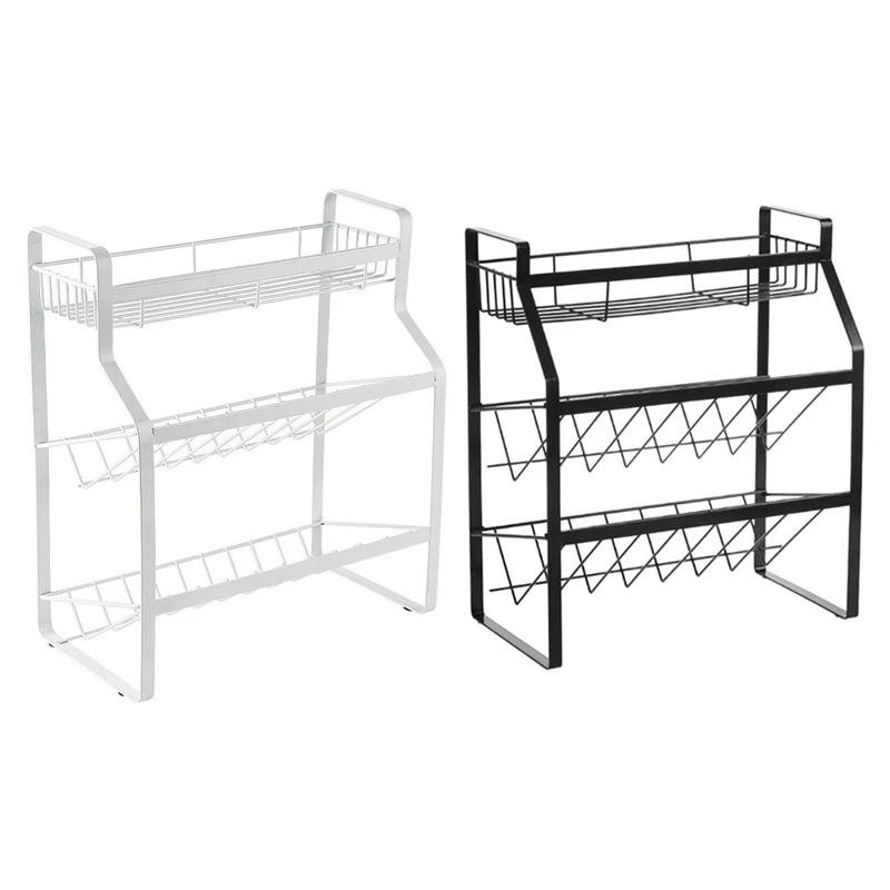 

1Pcs Kitchen Spice Organizer Layer Wine Rack Seasoning Storage Rack Cup Drain Shelf Iron Bathroom Shelves Shower Rack
