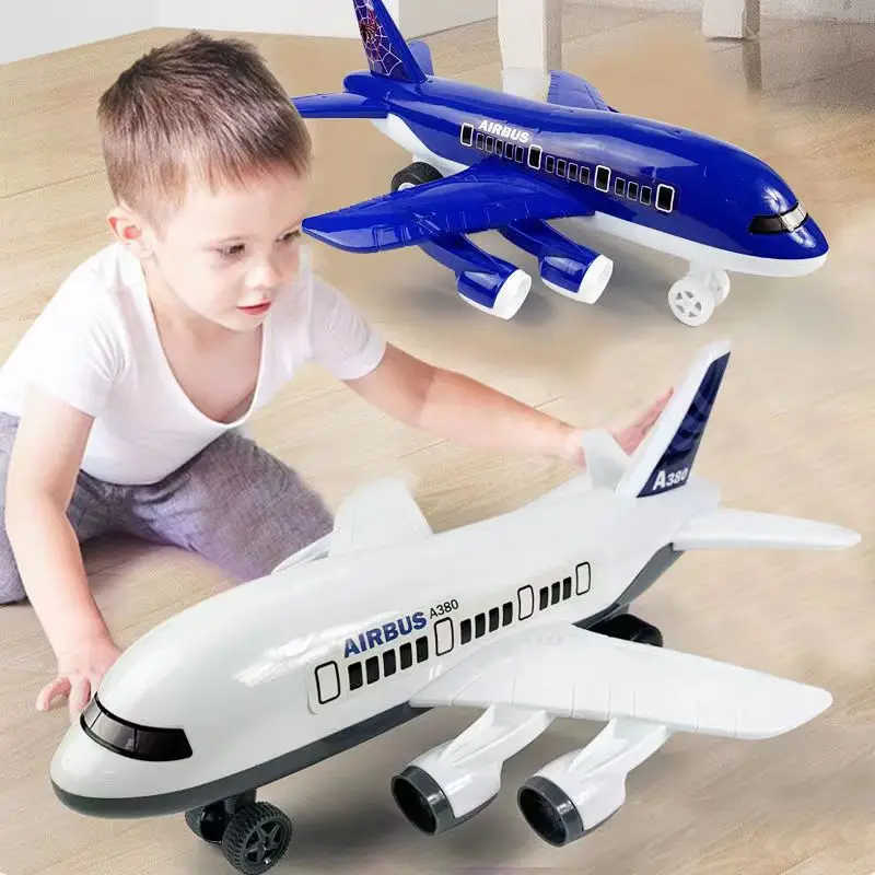 Large Size Boys Toy A380  Airplane Model Simulation Track Inertia Aircraft Passenger Tough Plane Kids Airliner Toys Car Gifts