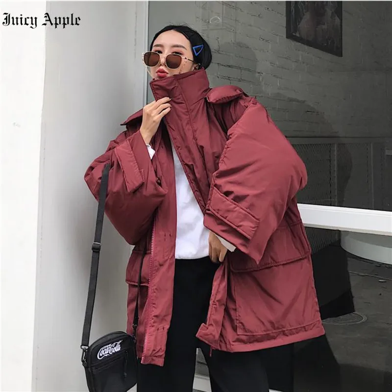 Woman's Winter Coats Casual Thick Loose Clothes Solid Zipper Pockets A-line Women's Jackets 2022 Streetwear Female Clothing Y2k