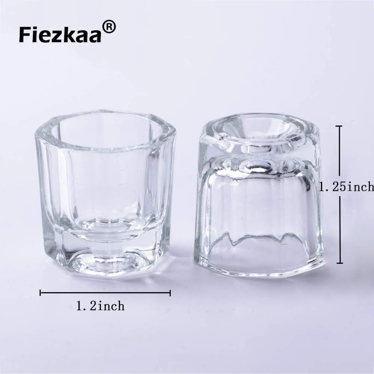 Fiezkaa Clear Glass Dappen Набор посуды для акриловых ногтей - миска жидкости с мономером