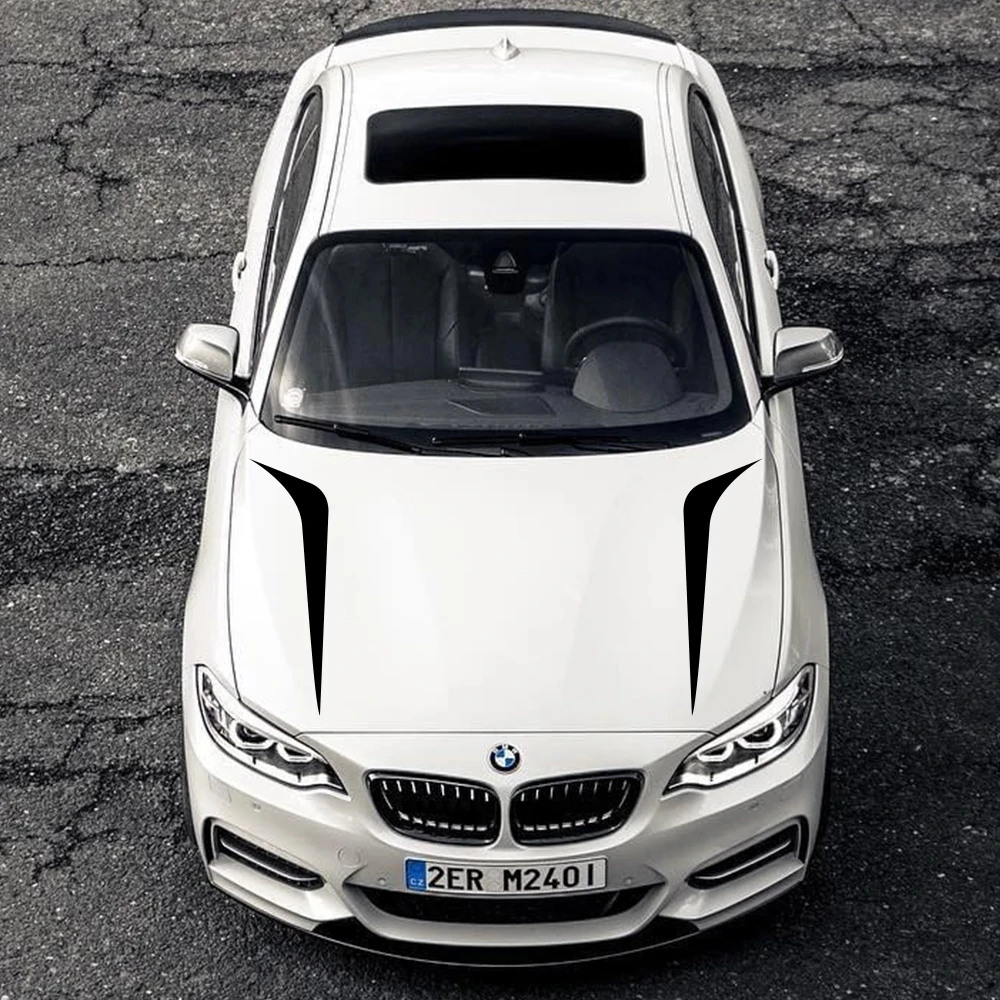 

2pcs 100cmx26cm Hood Cover Car Stickers Auto Vinyl Film Long Stripe Decals DIY Car Sport Styling Stickers Car Tuning Accessories