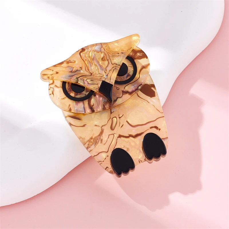 YAOLOGE акриловая мультяшная коричневая Сова Птица Брошь для женщин и детей Новые