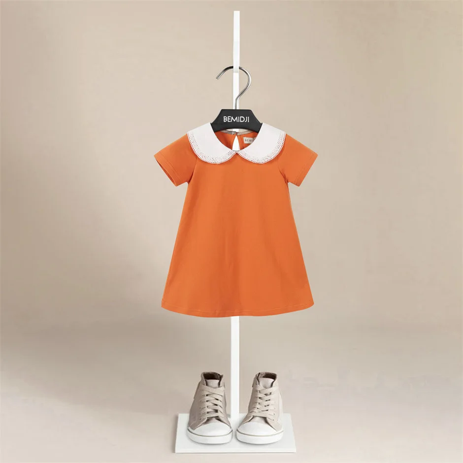 

Детское летнее платье с коротким рукавом, для девочек