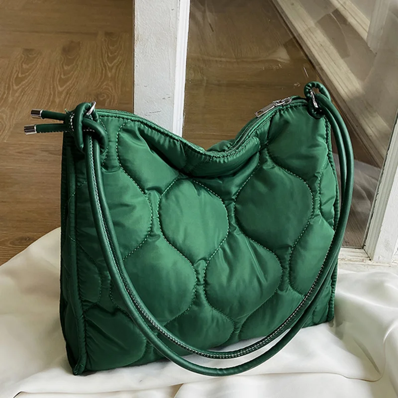 

Luxury Brand Women's Shoulder Bag High Quality Down Fabric Padded FemaleTote Bag 2022 Designer Large Quilted Women Handbag Bolso