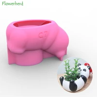baby panda diy 3d creative pen holder flower pot silicone mold scented candle mold epoxy resin molds cake decoration