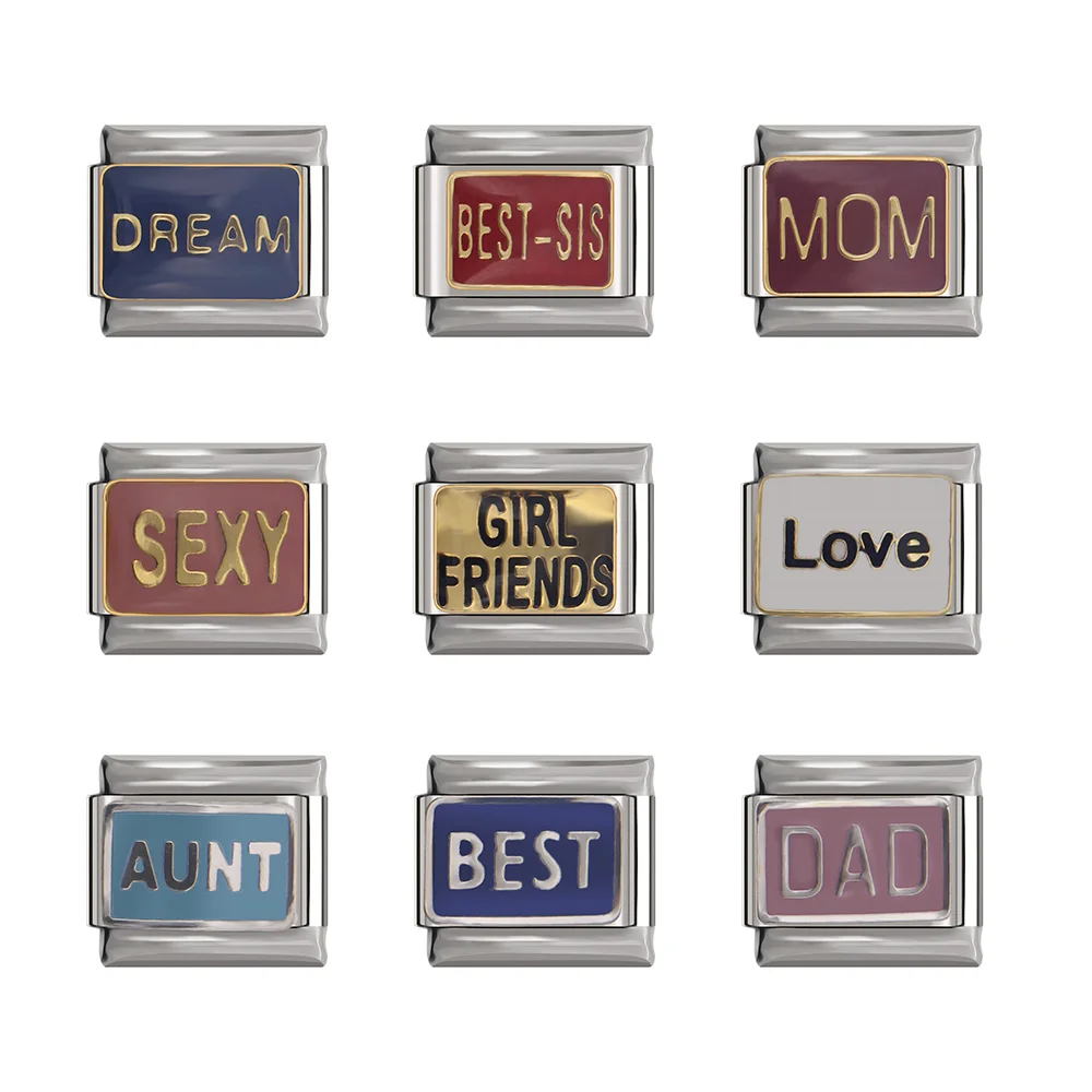 Браслет Hapiship из нержавеющей стали для браслета 9 мм, изящная Маргаритка, любовь, папа, лучшая мечта, мама, сексуальная тетя, DJTop2