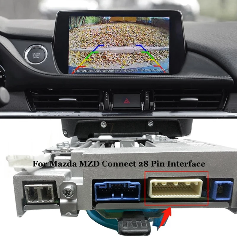 28 Pin Car RCA Video Reverse Camera Convert Cable Adapter For Mazda 2 3 6 CX-5 Demio Axela Roadster MX-5 Miata images - 6