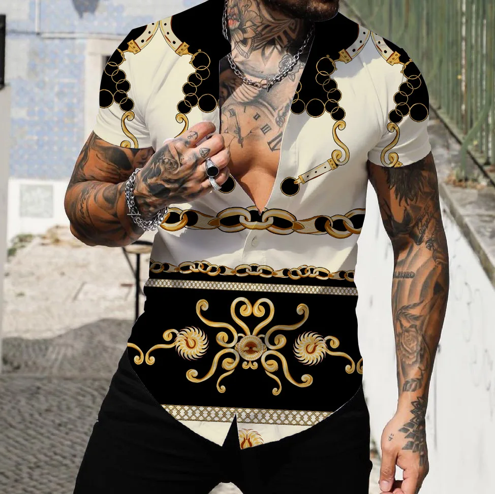 Рубашка мужская с воротником лацканами короткий роскошный топ для выпускного