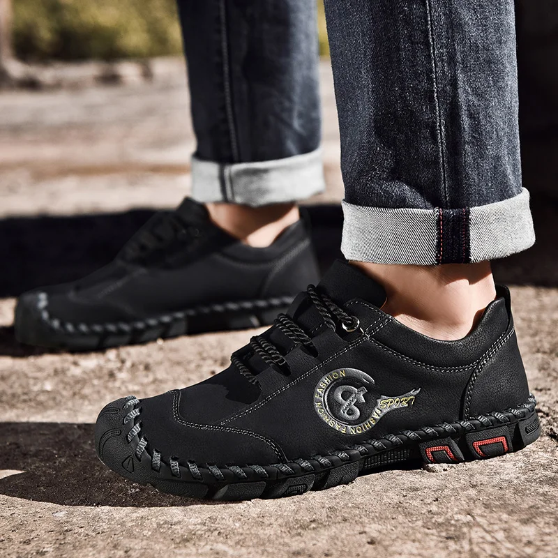 

Men Casual Shoes genuine Leather Outdoor Walking Sneakers 2022 Fashion Male Leisure Vacation Soft Shoes men Sneakers Men Shoes