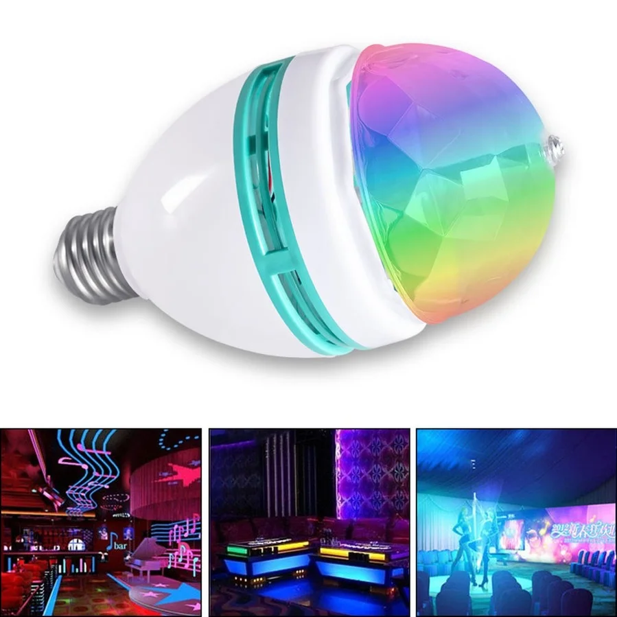 Neon Color Rotary Disco Ball Light Of Sound-control E27 Crystal Magic Lamp 3W Rotating Colorful Projection DJ KTV Bar Stage |