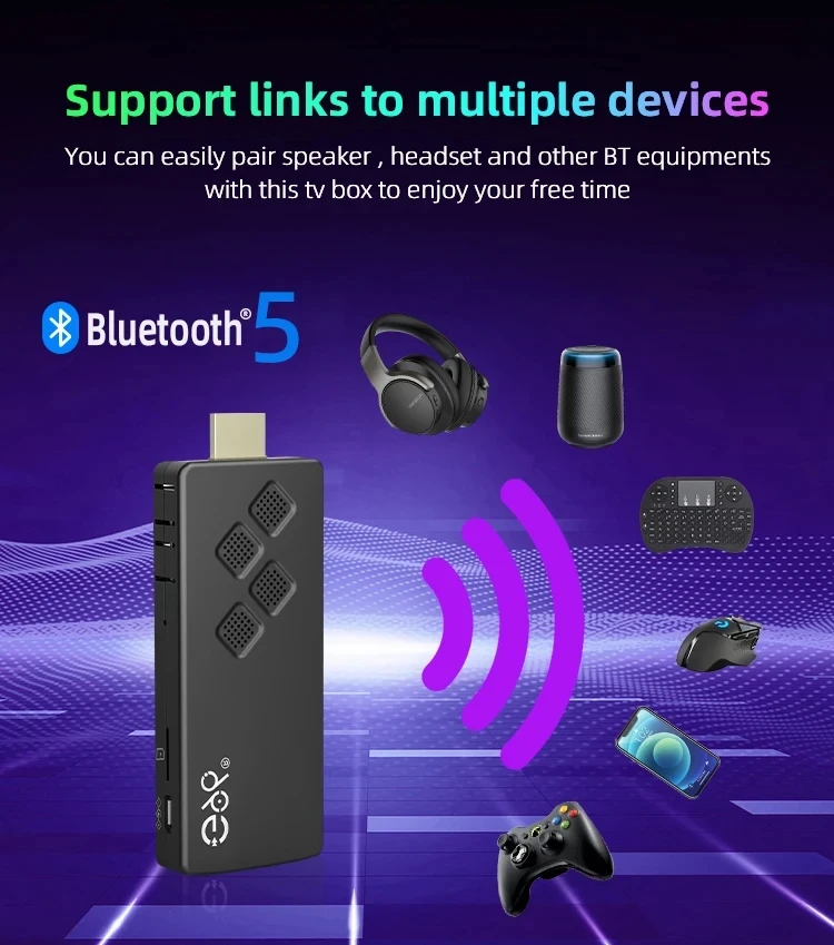 Портативная Smart TV Stick Android 13 с 4K HDR10+ IK-Control Remote BT5.0