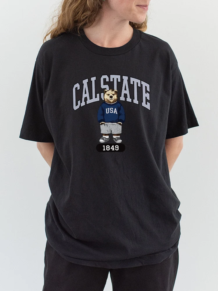 

Women's T-Shirts Funny Hamburger Printed 100% Cotton Tee For Women High Classic Tops