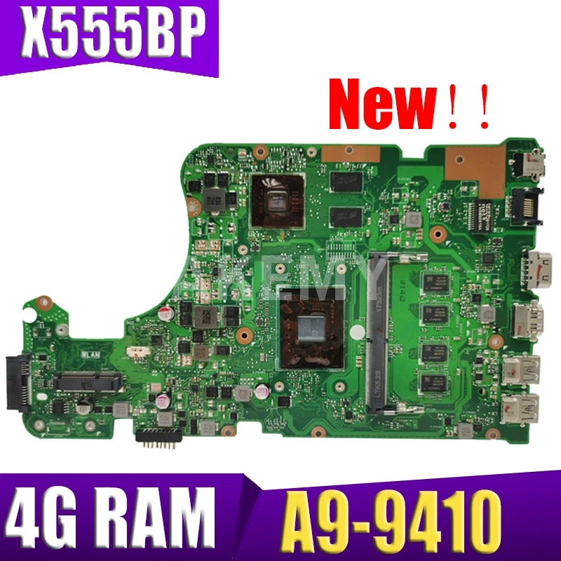 

Akmey X555BP motherboard W/ 4G-RAM A9-9410 For ASUS X555B X555QG X555Q A555Q K555Q laptop motherboard Test work 100%