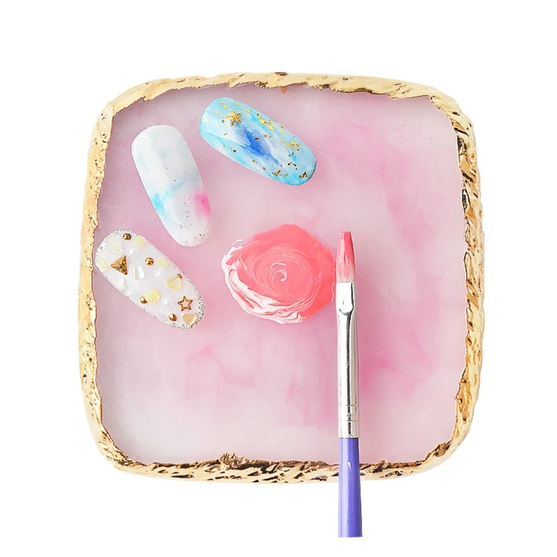 

Nail Art Palettes Nail Mix Big Resin Plate Round Nail Color Palette Nail Holder Nail Art Paint Drawing Display Tools