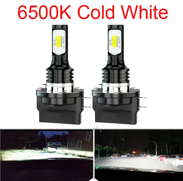 

2 шт. H11B H8B H9B мощные автомобильные светодиодные фары дневные ходовые огни CSP 3570 передние фары 55 Вт 6000 К 4300 К 3000 К