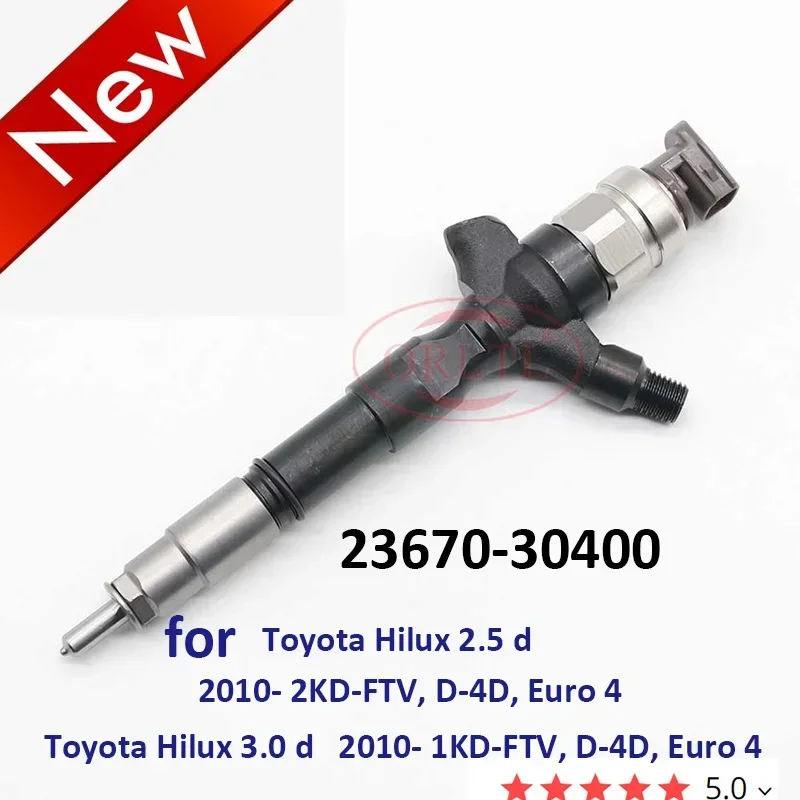 2367030400 Оригинальный новый топливный инжектор Common Rail 23670-30400 для Toyota Hilux 2.5/3.0d 2010- 2KD-1KD