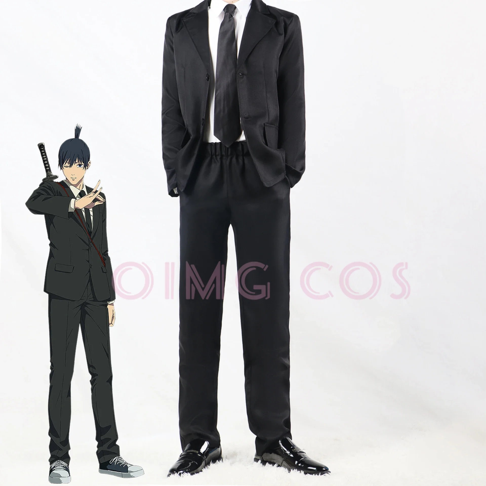 Бензопила человек демон Hunter костюмы для косплея рубашка галстук короткий парик