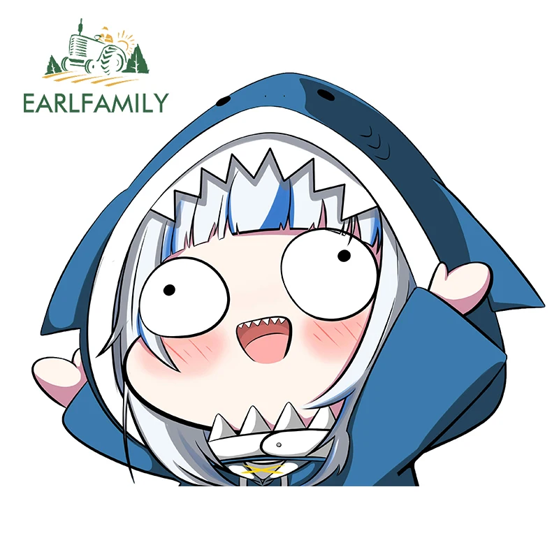 EARLFAMILY 13 см x 10 4 для Gawr Gura забавные JDM наклейки на автомобиль модная - Цена: 130.4