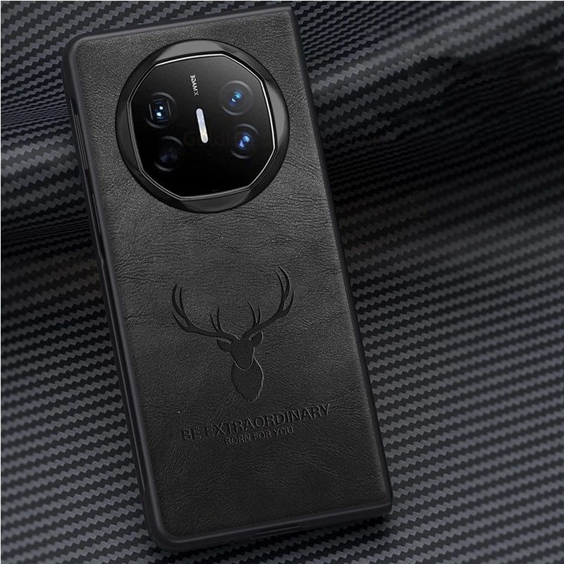 Кожаный чехол для телефона Capa Huawei Mate X6 3D с рисунком лося и головы оленя HUAWEI X5 X3 X2 XS2