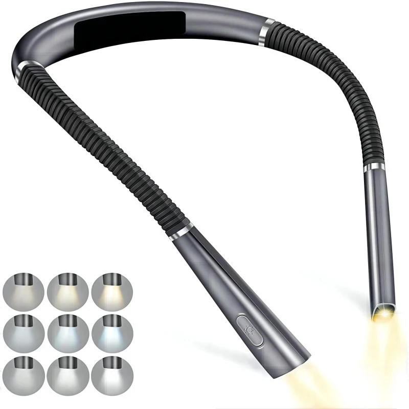 

Light Camping Colors Lamp Lights Dimming 3 Flashlight Stepless Rechargeable Neck Book Flexible Brightness Reading
